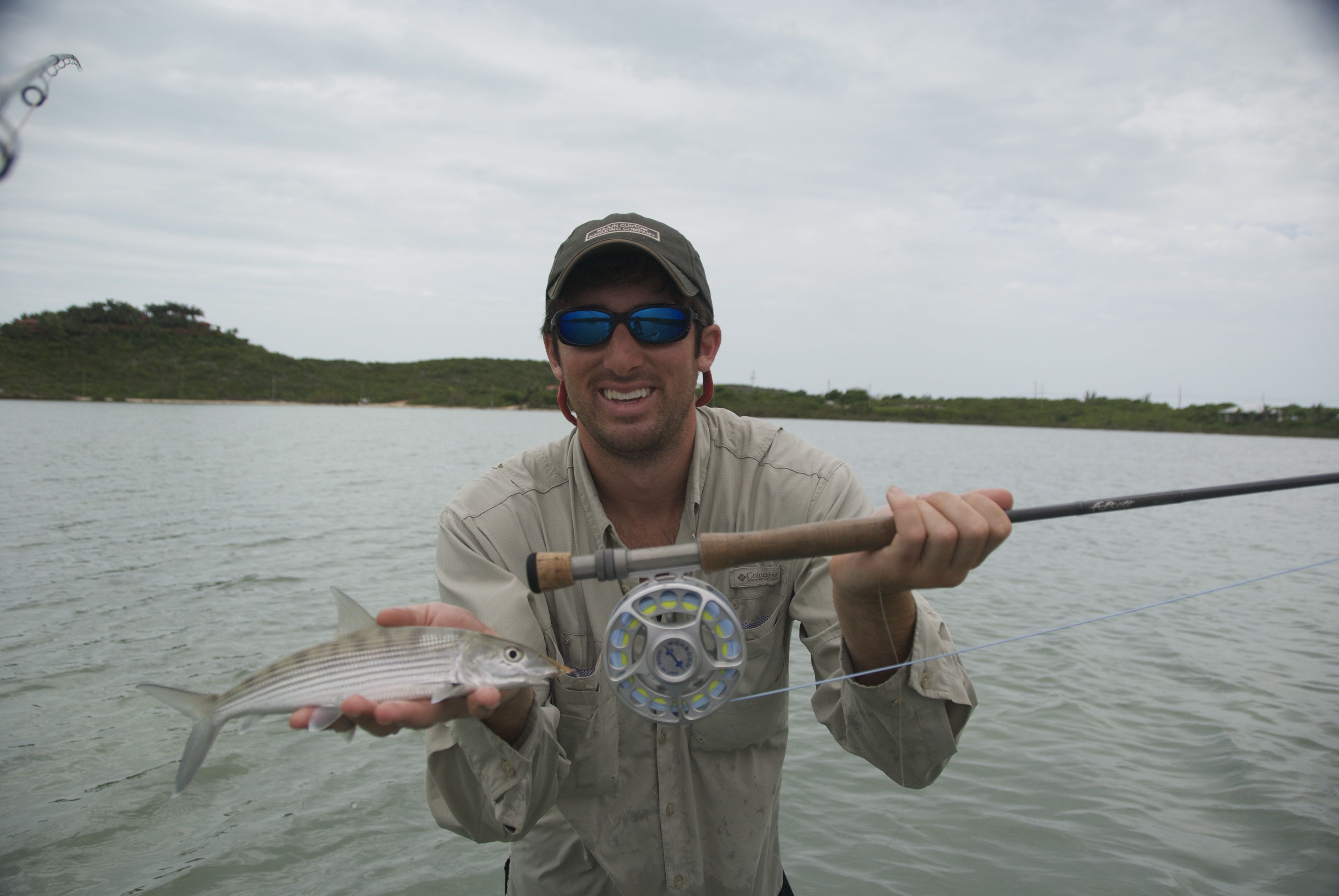 The joy of success after catching a fish