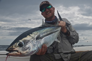 Man delighted with his large catch